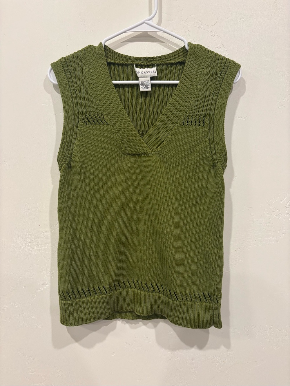 Doncaster Olive V-Neck Knit Sweater Vest